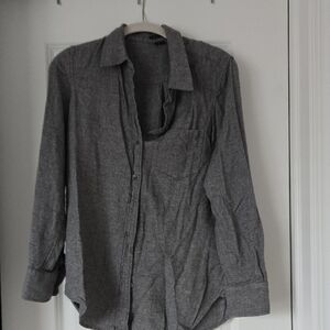 Theory Gray Button Down Shirt
